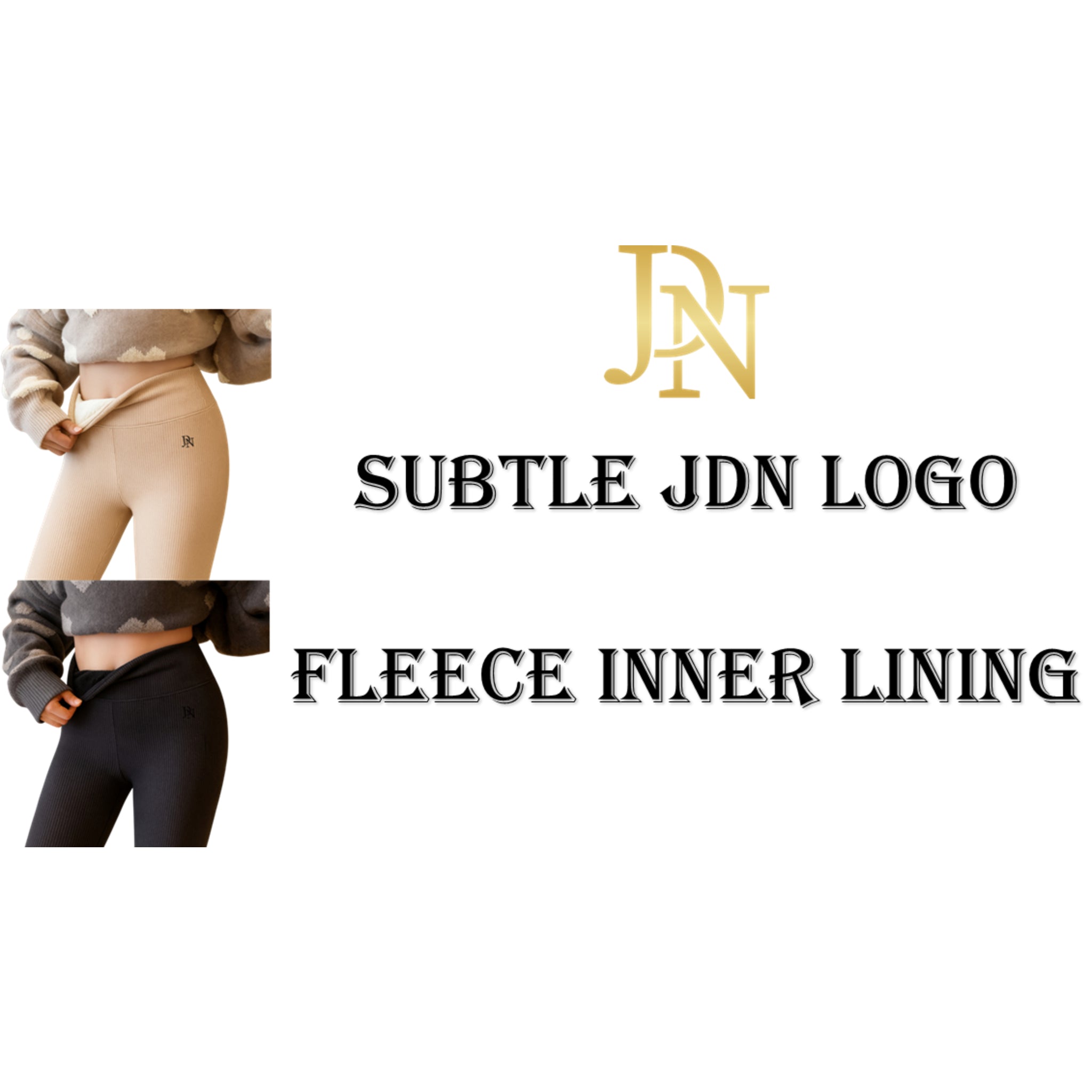 Ladies JDN ribbed fleece inner leggings – warm thermal winter leggings for women